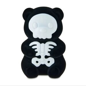 Black and White Skeleton Bear Toy Decor